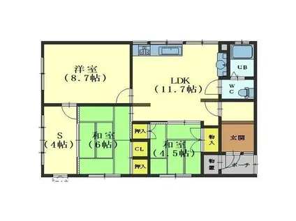 駒場町8番1棟2戸 2階(3SLDK/2階)の間取り写真