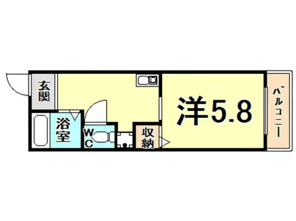 グリーンゲイブルズ(1K/2階)の間取り写真