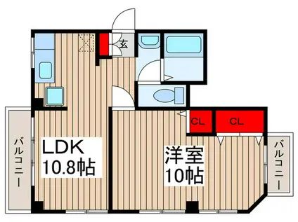 第一中央マンション(1LDK/2階)の間取り写真
