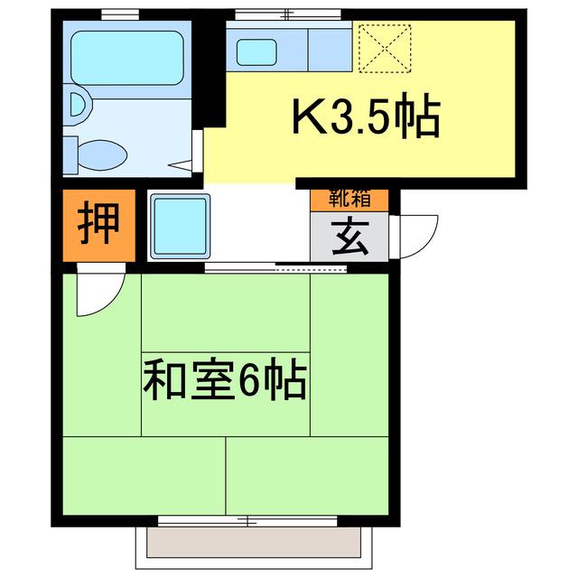メゾン清香(1K/2階)の間取り写真