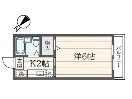 フローラ内田(1K/2階)の間取り写真
