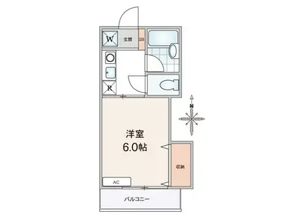 ウエストハイツ(1K/1階)の間取り写真