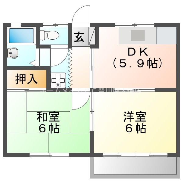 アーバン21(2DK/2階)の間取り写真