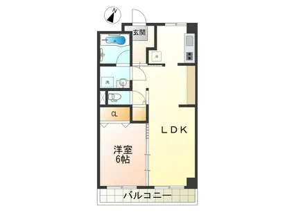 YMO旅篭町(1LDK/2階)の間取り写真