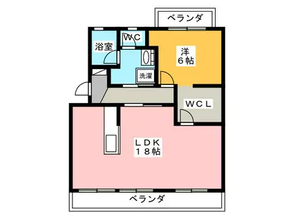 アールベロ(1LDK/2階)の間取り写真