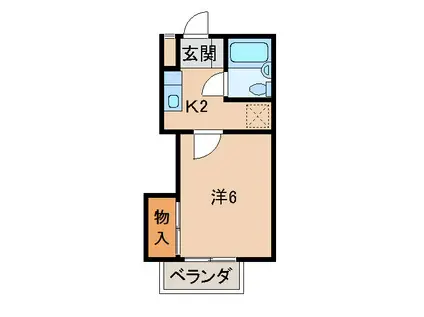 メゾンフェリス栄谷(1K/2階)の間取り写真