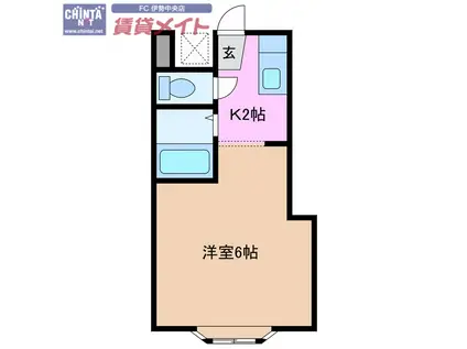 レジデンス岡本(1K/1階)の間取り写真