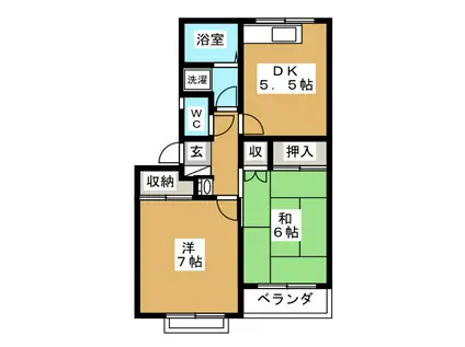 メゾン・ド・トルチェ(2DK/2階)の間取り写真