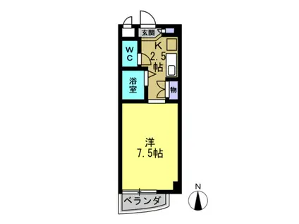 アーバンフジ(1K/3階)の間取り写真