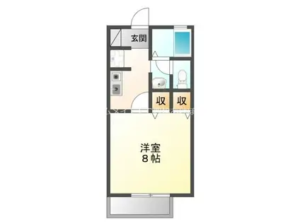 シャンテ・ラ・ヴィ北島 イースト(1K/1階)の間取り写真