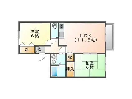 プレミール(2LDK/2階)の間取り写真