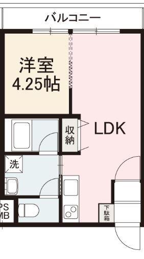 SENTIA イースト(1LDK/1階)の間取り写真
