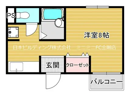 カーサ寺池(1K/2階)の間取り写真