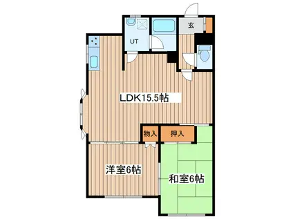 シャルレ172 II(2LDK/1階)の間取り写真