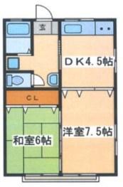 メゾンベル(2DK/1階)の間取り写真