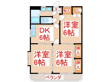 S・アトゥール(3DK/3階)の間取り写真