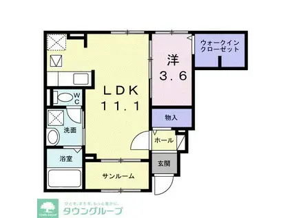 AMRITA IV(1LDK/1階)の間取り写真