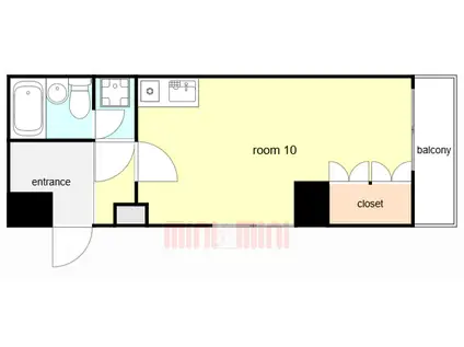 朝日プラザ西舞子(ワンルーム/1階)の間取り写真