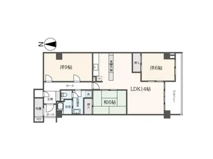 山手パークハイツ(3LDK/7階)の間取り写真