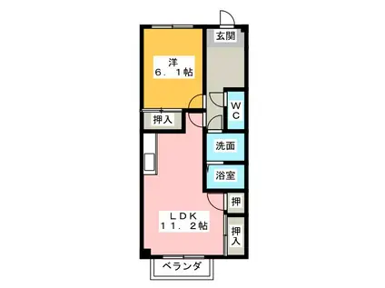 CREA DREAM(1LDK/1階)の間取り写真