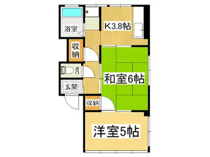 大手ただちやビル(2K/3階)の間取り写真