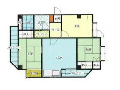 羽村マンション(3LDK/2階)の間取り写真