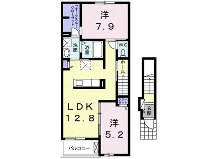 フォルシュ・ヴェーラIID(2LDK/2階)の間取り写真