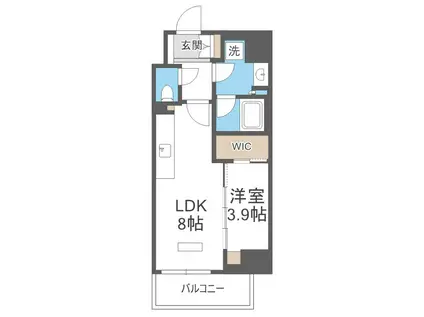 アーバネックス天満橋FRONT(1LDK/15階)の間取り写真