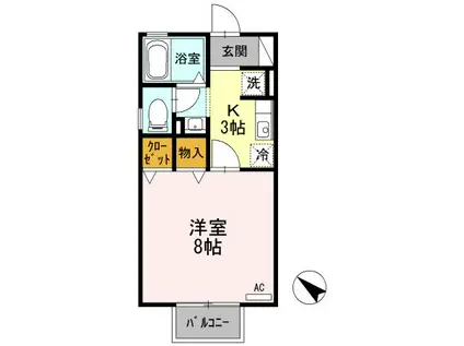 プリマベーラ春(1K/2階)の間取り写真