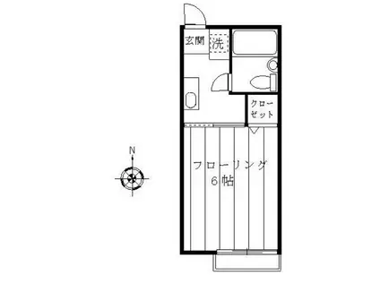 シティハイム・オーティアス(1K/1階)の間取り写真