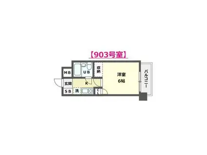 ダイアパレス尾張町(1K/9階)の間取り写真