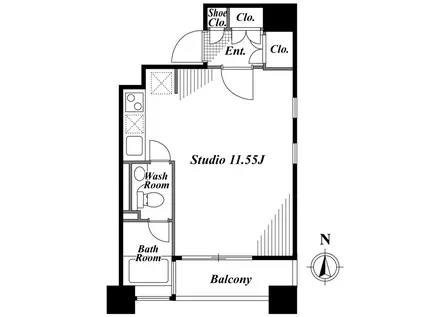 キャビンアリーナ南青山(ワンルーム/9階)の間取り写真