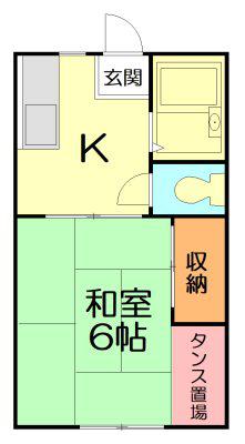 コーポ・和(1K/1階)の間取り写真
