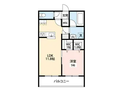 MAISON YUKI(1LDK/2階)の間取り写真