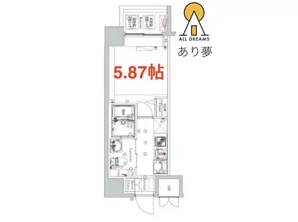 フェルクルールプレスト西横浜(1K/6階)の間取り写真