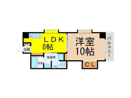TRUSTY千代田(1LDK/6階)の間取り写真