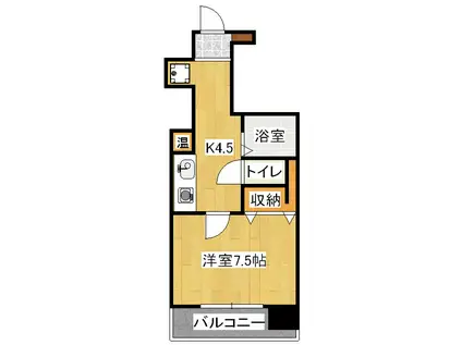 ウェスティン安朱(1K/2階)の間取り写真