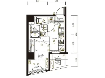 マーロ弘明寺(1K/2階)の間取り写真