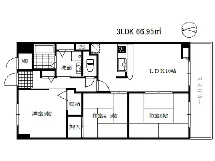 エスパシオ神戸(3LDK/7階)の間取り写真