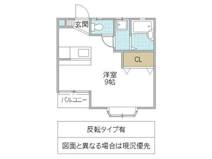 西古内ハイツD棟(ワンルーム/1階)の間取り写真