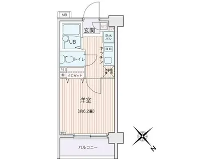 エコロジー都立大学レジデンス(1K/3階)の間取り写真