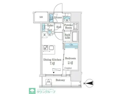 ヴィークブライト湯島(1DK/13階)の間取り写真