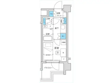 キャンパスヴィレッジ武蔵小杉(ワンルーム/4階)の間取り写真