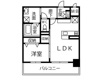 トパーズ酒殿(1LDK/4階)の間取り写真