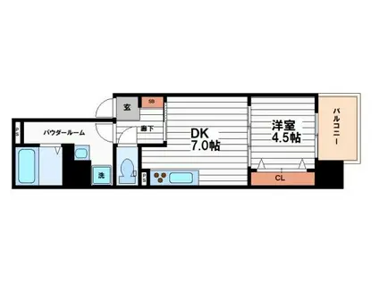 FOREST COURT南大江公園(1DK/5階)の間取り写真