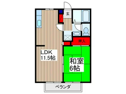 シャルム(1LDK/2階)の間取り写真