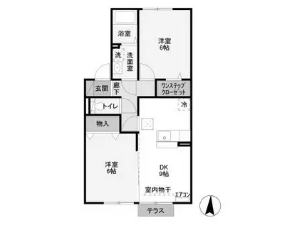 ファミールK・SII(2LDK/1階)の間取り写真