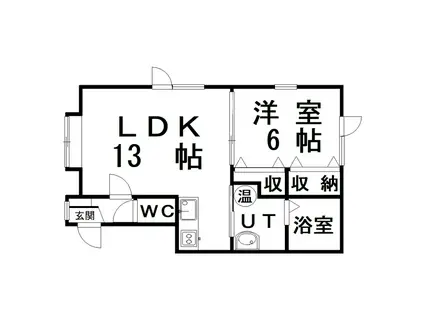 ビラ文苑8号館(1LDK/1階)の間取り写真