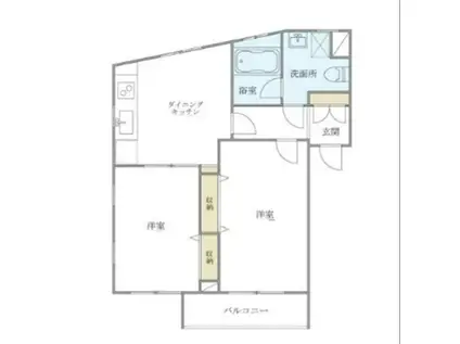 WELLHOUSE東大井(2DK/1階)の間取り写真