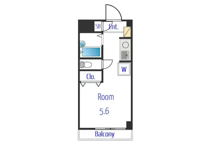 ファーストシティ六会(ワンルーム/1階)の間取り写真